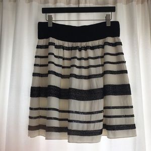 Sequin beaded black and white skirt